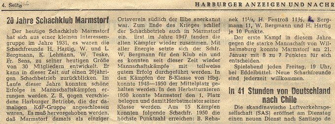 Zeitungsartikel 1951