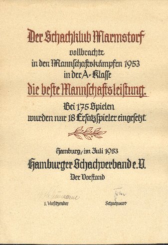 Urkunde 1953